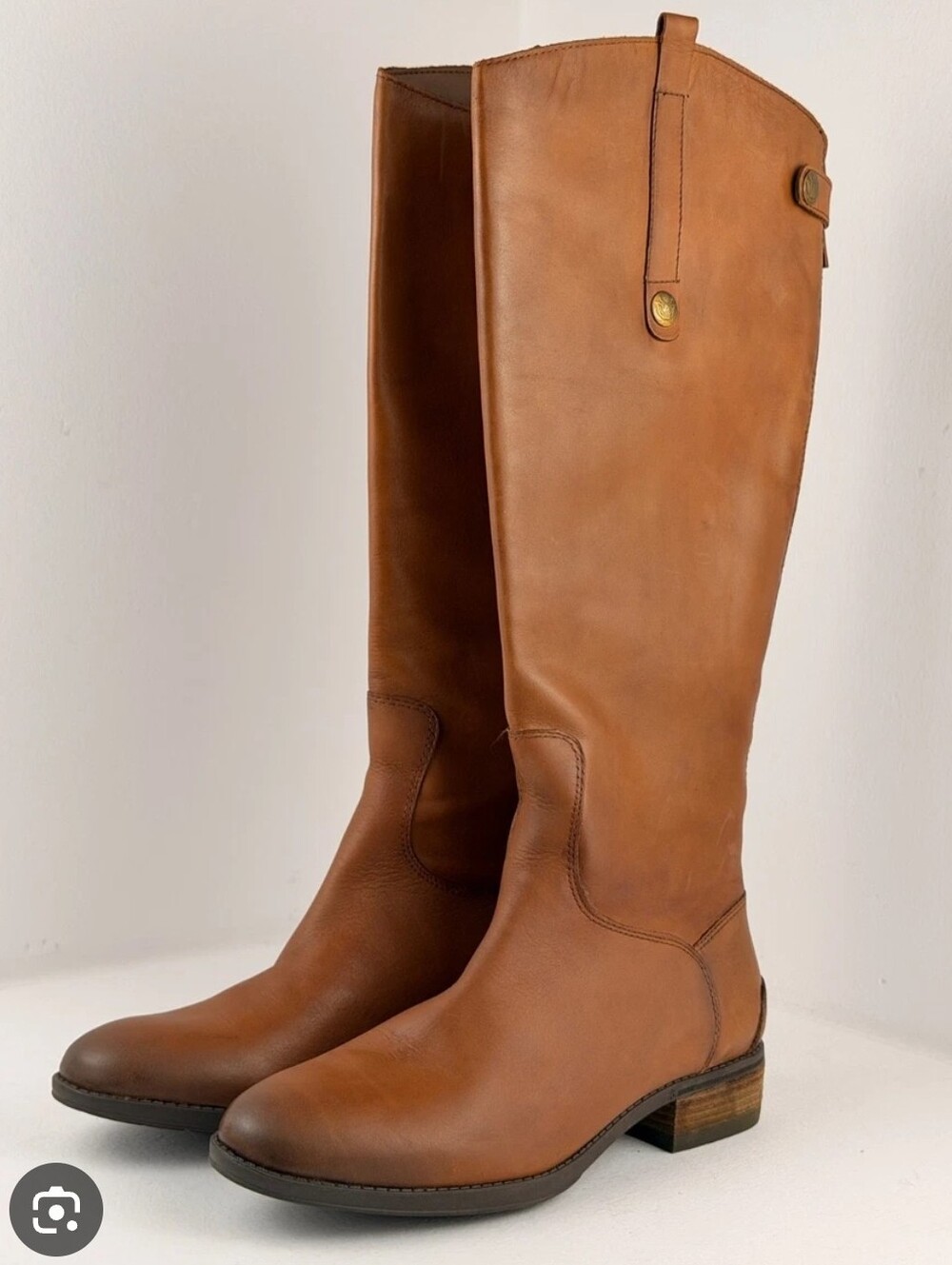 Sam Edelman Women's Knee-High Leather Riding Boots — Tan
